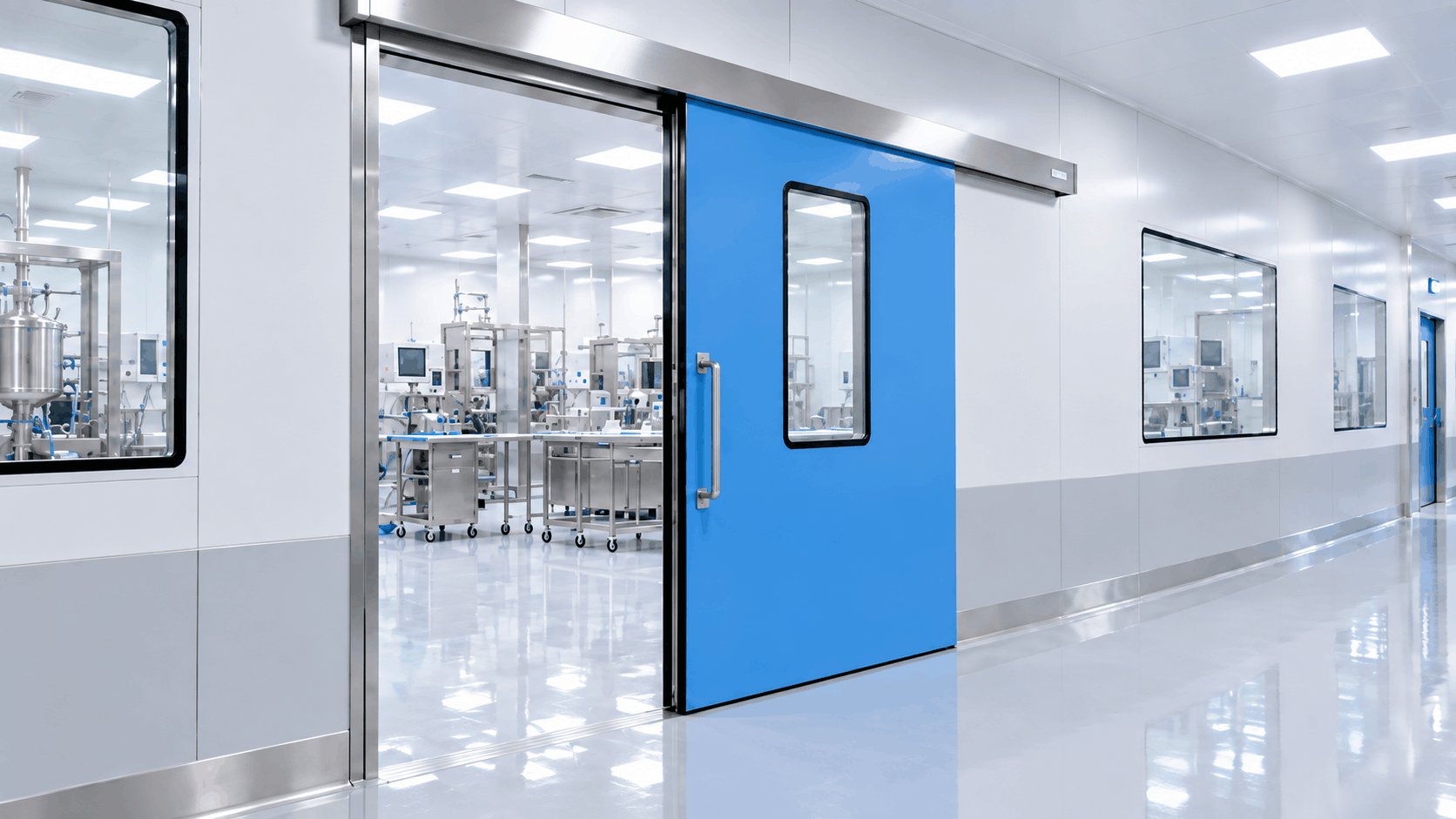 Cold room hinged door